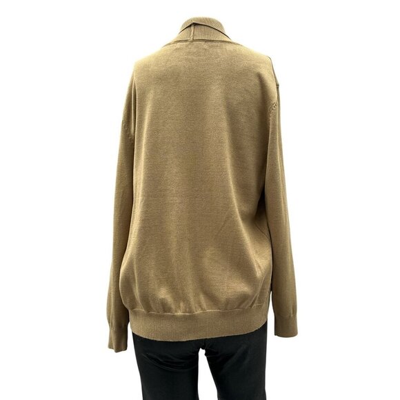 Paul Jones Open Front Cardigan Sweater Pockets Lightweight Knit Tan Womens M - Picture 4 of 10